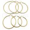 Argolla Extra Grande 02.213.0245.1.80 Oro Laminado, Diamantado, Tono Dorado