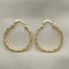 Argolla Mediana 02.213.0254.1.30 Oro Laminado, Diseño de Hueco, Diamantado, Tono Dorado