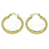 Argolla Mediana 02.213.0254.1.30 Oro Laminado, Diseño de Hueco, Diamantado, Tono Dorado