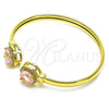 Aro Individual 07.381.0001.2 Oro Laminado, con Rosado Zirconia Cubica and Blanca Micro Pave, Pulido, Tono Dorado (05 MM Thickness, One size fits all)