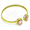 Aro Individual 07.381.0001.2 Oro Laminado, con Rosado Zirconia Cubica and Blanca Micro Pave, Pulido, Tono Dorado (05 MM Thickness, One size fits all)