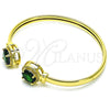 Aro Individual 07.381.0001.3 Oro Laminado, con Verde Zirconia Cubica and Blanca Micro Pave, Pulido, Tono Dorado (05 MM Thickness, One size fits all)