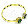 Aro Individual 07.381.0001.3 Oro Laminado, con Verde Zirconia Cubica and Blanca Micro Pave, Pulido, Tono Dorado (05 MM Thickness, One size fits all)