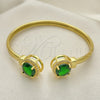Aro Individual 07.381.0001.3 Oro Laminado, con Verde Zirconia Cubica and Blanca Micro Pave, Pulido, Tono Dorado (05 MM Thickness, One size fits all)