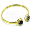 Aro Individual 07.381.0001.5 Oro Laminado, con Negro Zirconia Cubica and Blanca Micro Pave, Pulido, Tono Dorado (05 MM Thickness, One size fits all)