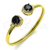 Aro Individual 07.381.0001.5 Oro Laminado, con Negro Zirconia Cubica and Blanca Micro Pave, Pulido, Tono Dorado (05 MM Thickness, One size fits all)
