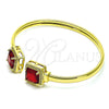 Aro Individual 07.381.0002.1 Oro Laminado, con Granate Zirconia Cubica and Blanca Micro Pave, Pulido, Tono Dorado (05 MM Thickness, One size fits all)