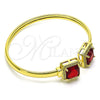 Aro Individual 07.381.0002.1 Oro Laminado, con Granate Zirconia Cubica and Blanca Micro Pave, Pulido, Tono Dorado (05 MM Thickness, One size fits all)