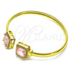 Aro Individual 07.381.0002.2 Oro Laminado, con Rosado Zirconia Cubica and Blanca Micro Pave, Pulido, Tono Dorado (05 MM Thickness, One size fits all)