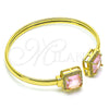 Aro Individual 07.381.0002.2 Oro Laminado, con Rosado Zirconia Cubica and Blanca Micro Pave, Pulido, Tono Dorado (05 MM Thickness, One size fits all)