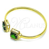 Aro Individual 07.381.0002.3 Oro Laminado, con Verde Zirconia Cubica and Blanca Micro Pave, Pulido, Tono Dorado (05 MM Thickness, One size fits all)
