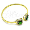 Aro Individual 07.381.0002.3 Oro Laminado, con Verde Zirconia Cubica and Blanca Micro Pave, Pulido, Tono Dorado (05 MM Thickness, One size fits all)