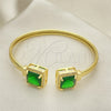 Aro Individual 07.381.0002.3 Oro Laminado, con Verde Zirconia Cubica and Blanca Micro Pave, Pulido, Tono Dorado (05 MM Thickness, One size fits all)