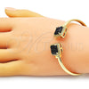 Aro Individual 07.381.0002.5 Oro Laminado, con Negro Zirconia Cubica and Blanca Micro Pave, Pulido, Tono Dorado (05 MM Thickness, One size fits all)