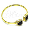 Aro Individual 07.381.0002.5 Oro Laminado, con Negro Zirconia Cubica and Blanca Micro Pave, Pulido, Tono Dorado (05 MM Thickness, One size fits all)