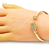 Aro Individual 07.381.0008 Oro Laminado, Diseño de Mano de Dios, con Blanca and Negro Micro Pave, Pulido, Tono Dorado (05 MM Thickness, One size fits all)