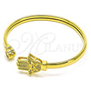 Aro Individual 07.381.0008 Oro Laminado, Diseño de Mano de Dios, con Blanca and Negro Micro Pave, Pulido, Tono Dorado (05 MM Thickness, One size fits all)