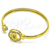 Aro Individual 07.381.0010 Oro Laminado, Diseño de Ojo Griego, con Blanca and Negro Micro Pave, Pulido, Tono Dorado (05 MM Thickness, One size fits all)