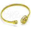 Aro Individual 07.381.0010 Oro Laminado, Diseño de Ojo Griego, con Blanca and Negro Micro Pave, Pulido, Tono Dorado (05 MM Thickness, One size fits all)