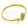 Aro Individual 07.381.0012 Oro Laminado, Diseño de Ojo Griego, con Blanca and Negro Micro Pave, Pulido, Tono Dorado (05 MM Thickness, One size fits all)