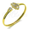 Aro Individual 07.381.0012 Oro Laminado, Diseño de Ojo Griego, con Blanca and Negro Micro Pave, Pulido, Tono Dorado (05 MM Thickness, One size fits all)