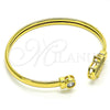Aro Individual 07.381.0017 Oro Laminado, Diseño de Mano de Dios, con Blanca Micro Pave and Blanca Zirconia Cubica, Pulido, Tono Dorado (05 MM Thickness, One size fits all)