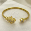 Aro Individual 07.381.0017 Oro Laminado, Diseño de Mano de Dios, con Blanca Micro Pave and Blanca Zirconia Cubica, Pulido, Tono Dorado (05 MM Thickness, One size fits all)