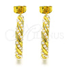 Arete Dormilona 02.379.0016 Oro Laminado, Diseño de Torcido, con Marfil Perla, Pulido, Tono Dorado