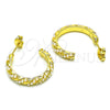 Arete Dormilona 02.379.0016 Oro Laminado, Diseño de Torcido, con Marfil Perla, Pulido, Tono Dorado
