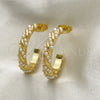 Arete Dormilona 02.379.0016 Oro Laminado, Diseño de Torcido, con Marfil Perla, Pulido, Tono Dorado
