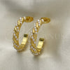 Arete Dormilona 02.379.0016 Oro Laminado, Diseño de Torcido, con Marfil Perla, Pulido, Tono Dorado