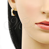 Arete Dormilona 02.379.0017 Oro Laminado, con Marfil Perla, Pulido, Tono Dorado
