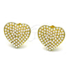 Arete Dormilona 02.379.0021 Oro Laminado, Diseño de Corazón, con Marfil Perla, Pulido, Tono Dorado