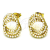 Arete Dormilona 02.379.0022 Oro Laminado, con Marfil Perla, Pulido, Tono Dorado