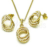 Juego de Arete y Dije de Adulto 10.379.0050 Oro Laminado, con Marfil Perla, Pulido, Tono Dorado