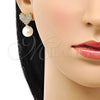 Arete Dormilona 02.379.0024 Oro Laminado, Diseño de Corazón, con Marfil Perla and Crystal Cristal, Pulido, Tono Dorado