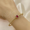 Aro Individual 07.228.0001 Oro Laminado, Diseño de Bola, con Granate Zirconia Cubica and Marfil Perla, Pulido, Tono Dorado (03 MM Thickness, One size fits all)