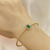 Aro Individual 07.228.0001.1 Oro Laminado, Diseño de Bola, con Verde Zirconia Cubica and Marfil Perla, Pulido, Tono Dorado (03 MM Thickness, One size fits all)