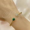 Aro Individual 07.228.0002.1 Oro Laminado, Diseño de Gota, con Verde Cristal and Blanca Micro Pave, Pulido, Tono Dorado (03 MM Thickness, One size fits all)