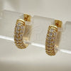 Argolla Huggie 02.195.0157.18 Oro Laminado, Diseño de Cluster, con Blanca Micro Pave, Pulido, Tono Dorado
