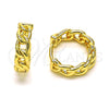 Argolla Huggie 02.195.0159.14 Oro Laminado, Diseño de Cubana, Pulido, Tono Dorado