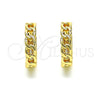 Argolla Huggie 02.195.0161.14 Oro Laminado, Diseño de Cubana, Pulido, Tono Dorado