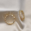 Argolla Huggie 02.195.0162.30 Oro Laminado, Diseño de Torcido, con Blanca Micro Pave, Pulido, Tono Dorado