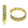 Argolla Huggie 02.195.0162.30 Oro Laminado, Diseño de Torcido, con Blanca Micro Pave, Pulido, Tono Dorado