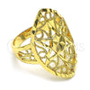 Anillo Elegante 01.233.0028.07 Oro Laminado, Diseño de Sol y File, Diamantado, Tono Dorado (Size 7)