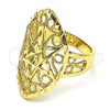 Anillo Elegante 01.233.0028.08 Oro Laminado, Diseño de Sol y File, Diamantado, Tono Dorado (Size 8)