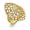 Anillo Elegante 01.233.0028.08 Oro Laminado, Diseño de Sol y File, Diamantado, Tono Dorado (Size 8)