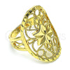 Anillo Elegante 01.233.0029.07 Oro Laminado, Diseño de Estrella y File, Diamantado, Tono Dorado (Size 7)