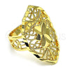 Anillo Elegante 01.233.0030.09 Oro Laminado, Diseño de Arco y File, Diamantado, Tono Dorado (Size 9)