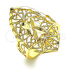 Anillo Elegante 01.233.0030.09 Oro Laminado, Diseño de Arco y File, Diamantado, Tono Dorado (Size 9)